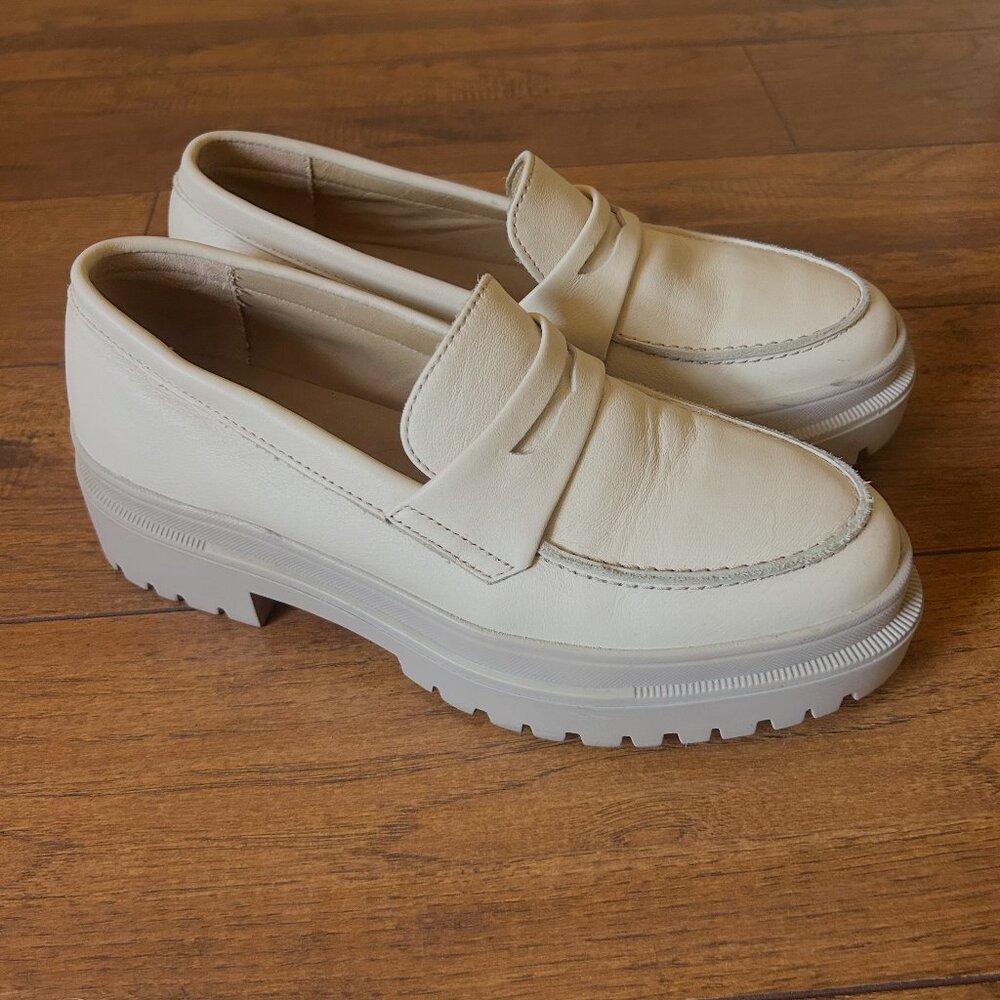 Portland Leather Patina Zoe Chunky Loafers White Size 8
